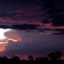 A lovely sunset. This weak cell was probably the start of the Dalby (and north) complex later.