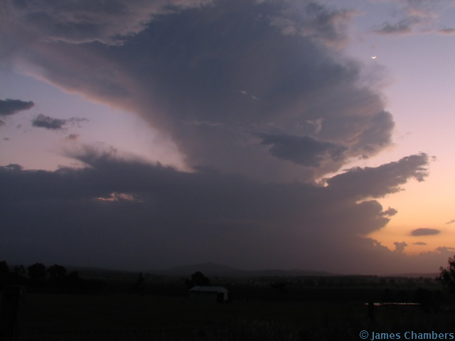 The moderately intense Boonah storm with infrequent CG lightning. (not captured)
