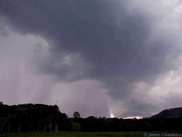 The storm now trying to organise itself