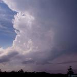 An obviously weakening supercell with inflow becoming detached