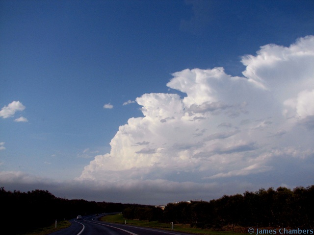 Driving north towards a storm located over the northern Gold Coast
