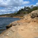 Rock exposed for the first time since Wivenhoe's construction more than 20 years ago.