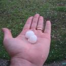 Hail roughly 2cm.