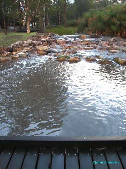 Water flows into Forest Lake