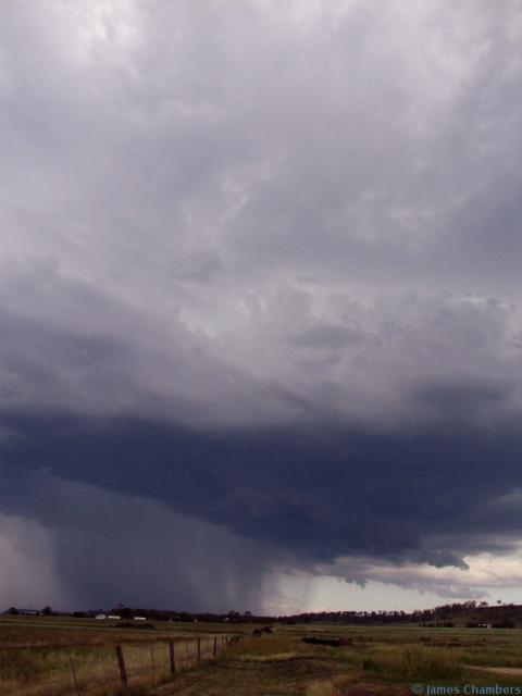 Now the storm is starting to get going, with green tinges from time to time and heavy rain
