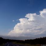 Driving north towards a storm located over the northern Gold Coast