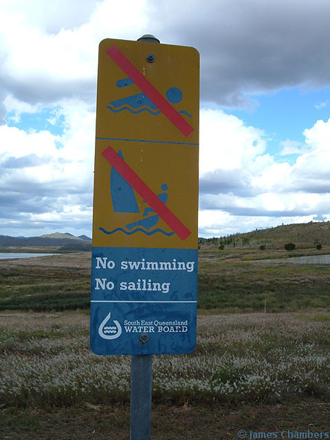 Shouldn't the sign be closer to the water?! Usually it is!