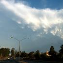 The storm cluster moves north. Mammatus was a feature in the anvil.