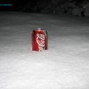 Just getting the coke cold :) Also it was to show the snow depth at the time - in an area about 1200m.