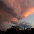 The storm at sunset showing an updraft base in the Browns Plains area
