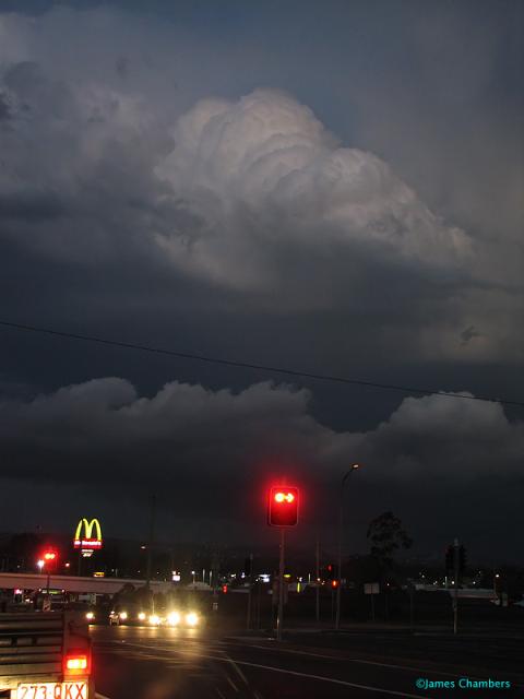 The storm moving off to the east when photagraphed at Woodridge
