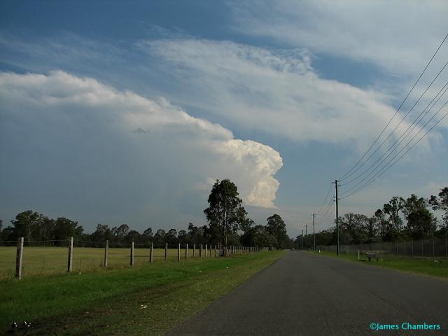 3.04pm The storm east of Boonah another 8mins later. Updrafts still sharp.
