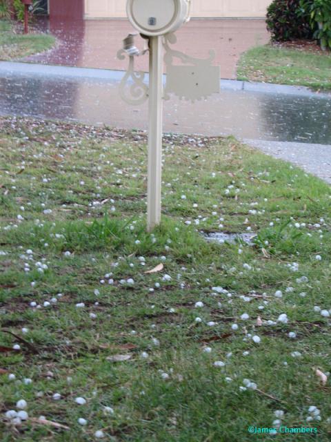Quite a lot of hail fell. Nearly all hail was about 2cm. Some sounded much bigger!