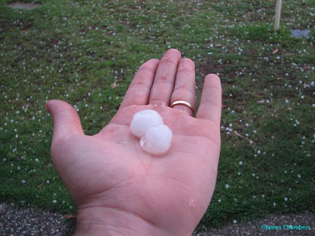 Hail roughly 2cm.